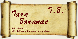 Tara Baranac vizit kartica